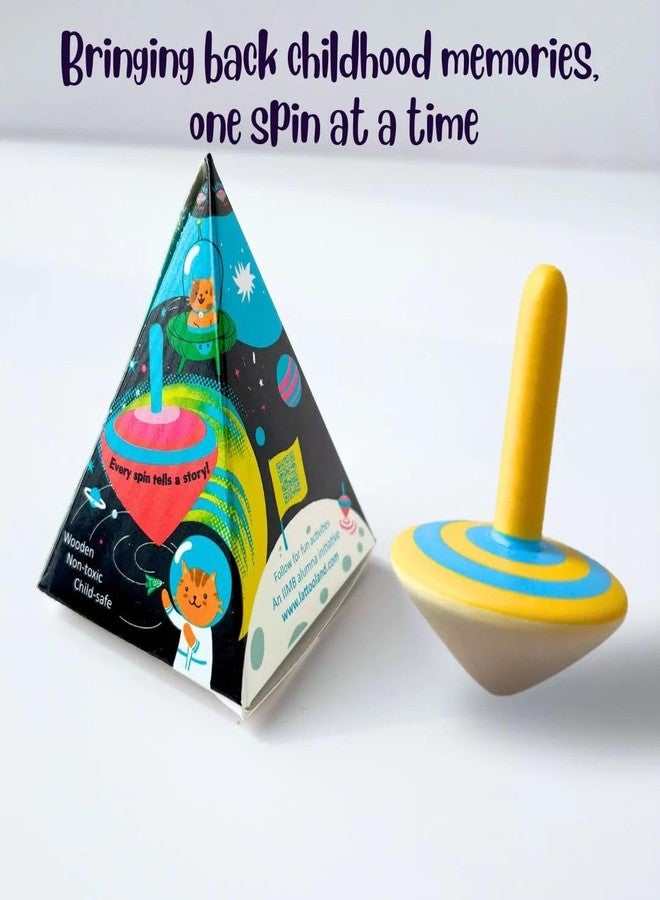 Lattooland Spinning Tops (Set of 3 Pieces) | Colorful Wooden Lattoos Sensory Toys for Kids 3+ | Eco-Friendly, Non-Toxic Colors | Indoor & Outdoor Fun Activity | Spinning Toys for Kids Return Gift - Image 4